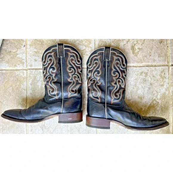 Nocona Imperial Calf Western Boots Men's 10D Black Square Toe - Picture 3 of 12